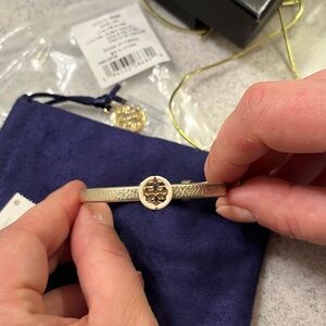 NWT Tory Burch Gold and Cream Miller Leather Bracelet